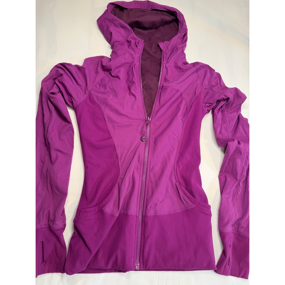Lululemon In Flux Jacket Regal Plum Purple Hooded Swift Size 6 W4I09S - Picture 3 of 8